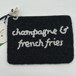 Kate Spade x Target Champange and French Fries Black Beaded Clutch